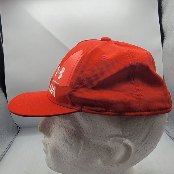 Under Armour UA Flat Fit Hat Red Snapback Adjustable Casual Outdoors Comfort - Picture 2 of 10